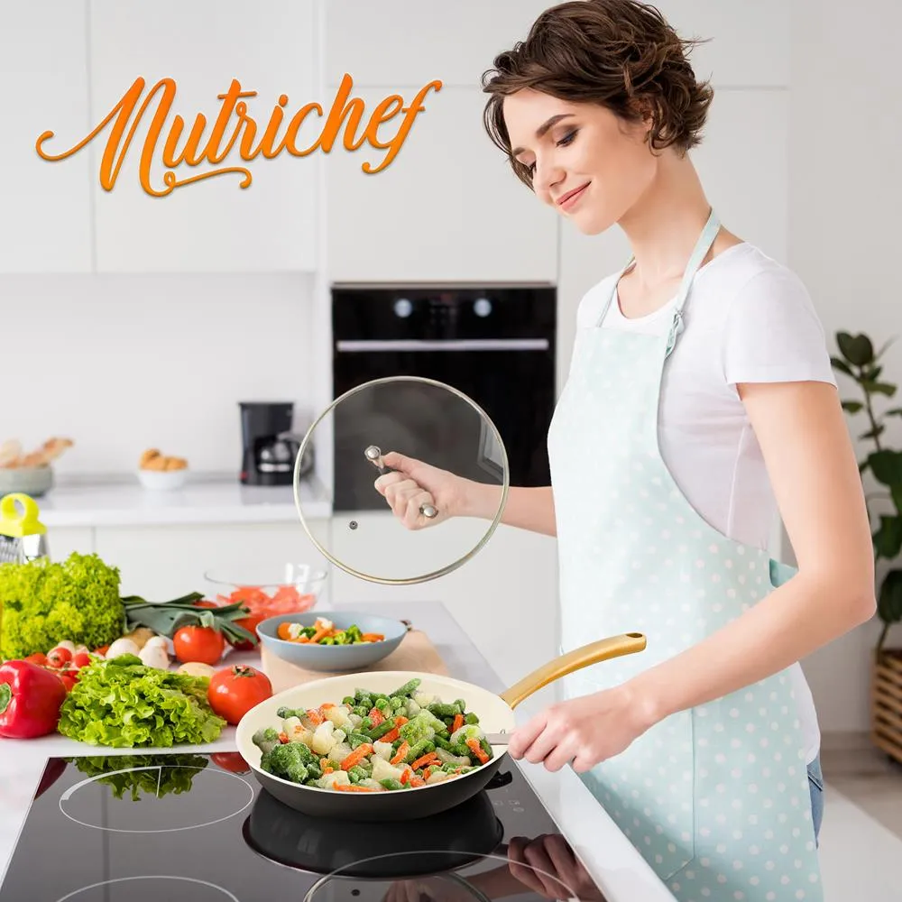 Nutrichef poêle 20 cm céramique manche doré induction