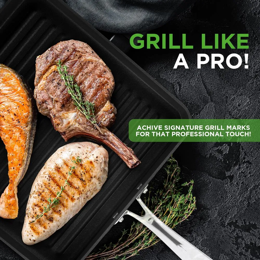 Nutrichef NCGRP38 poêle grill 28 cm antiadhésive