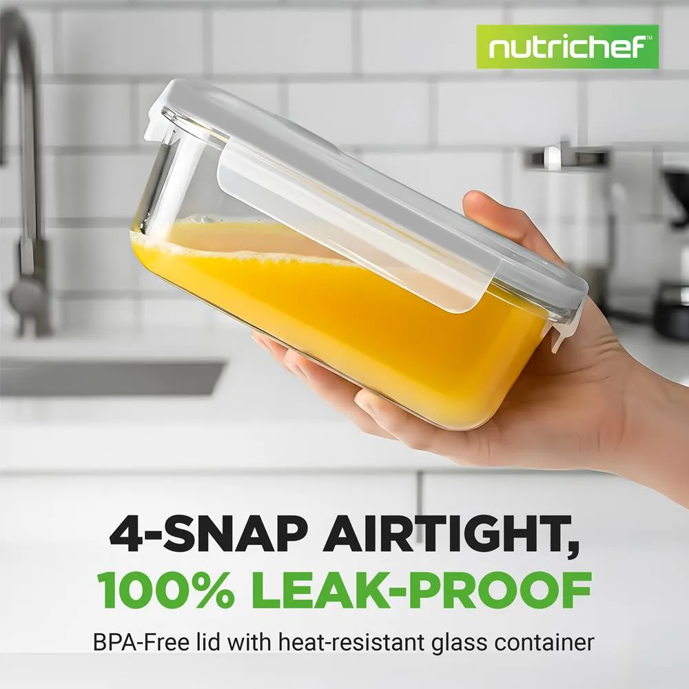 Nutrichef boîtes verre borosilicate 10 pièces grises 850 ml