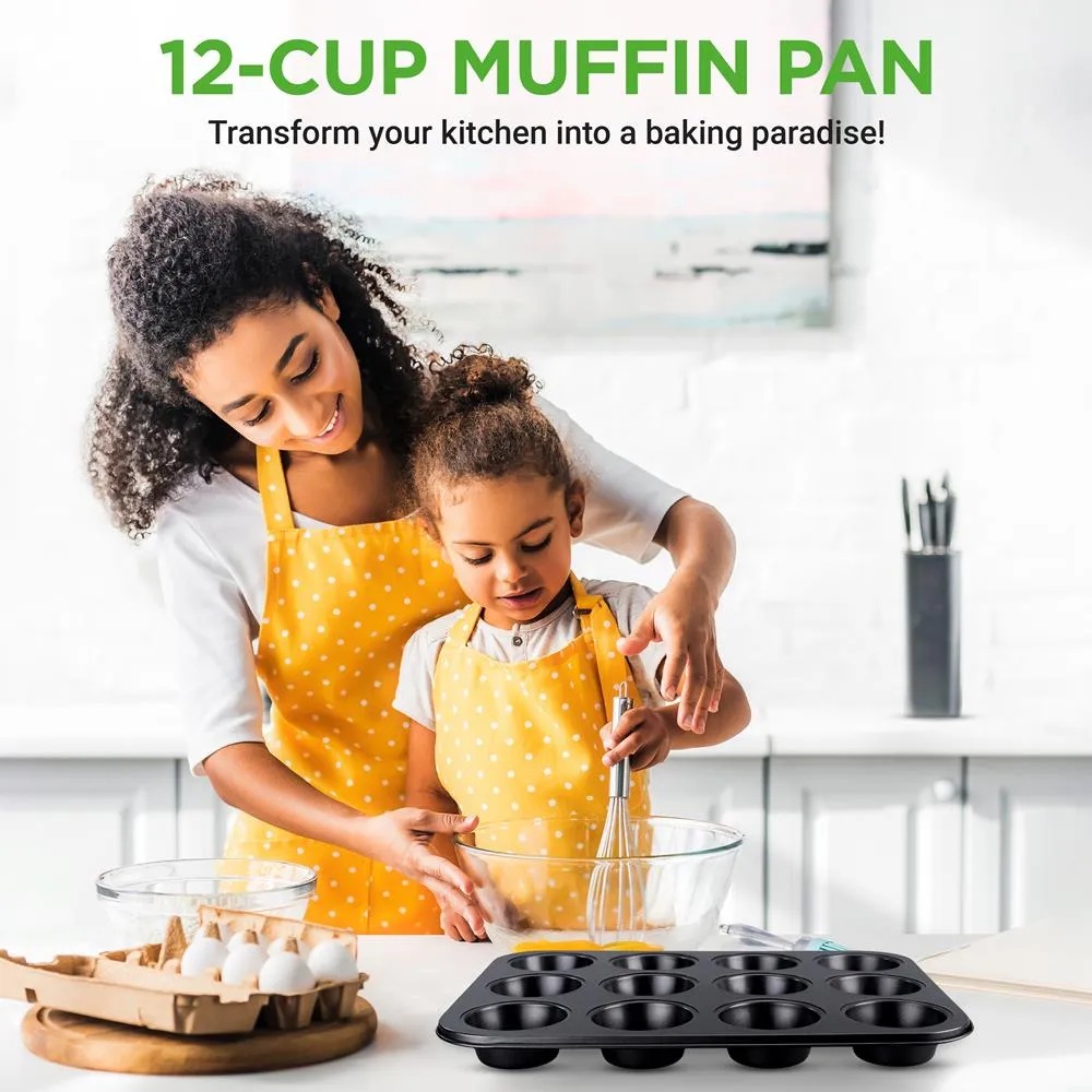 Nutrichef moule muffins antiadhésif acier 12 empreintes four
