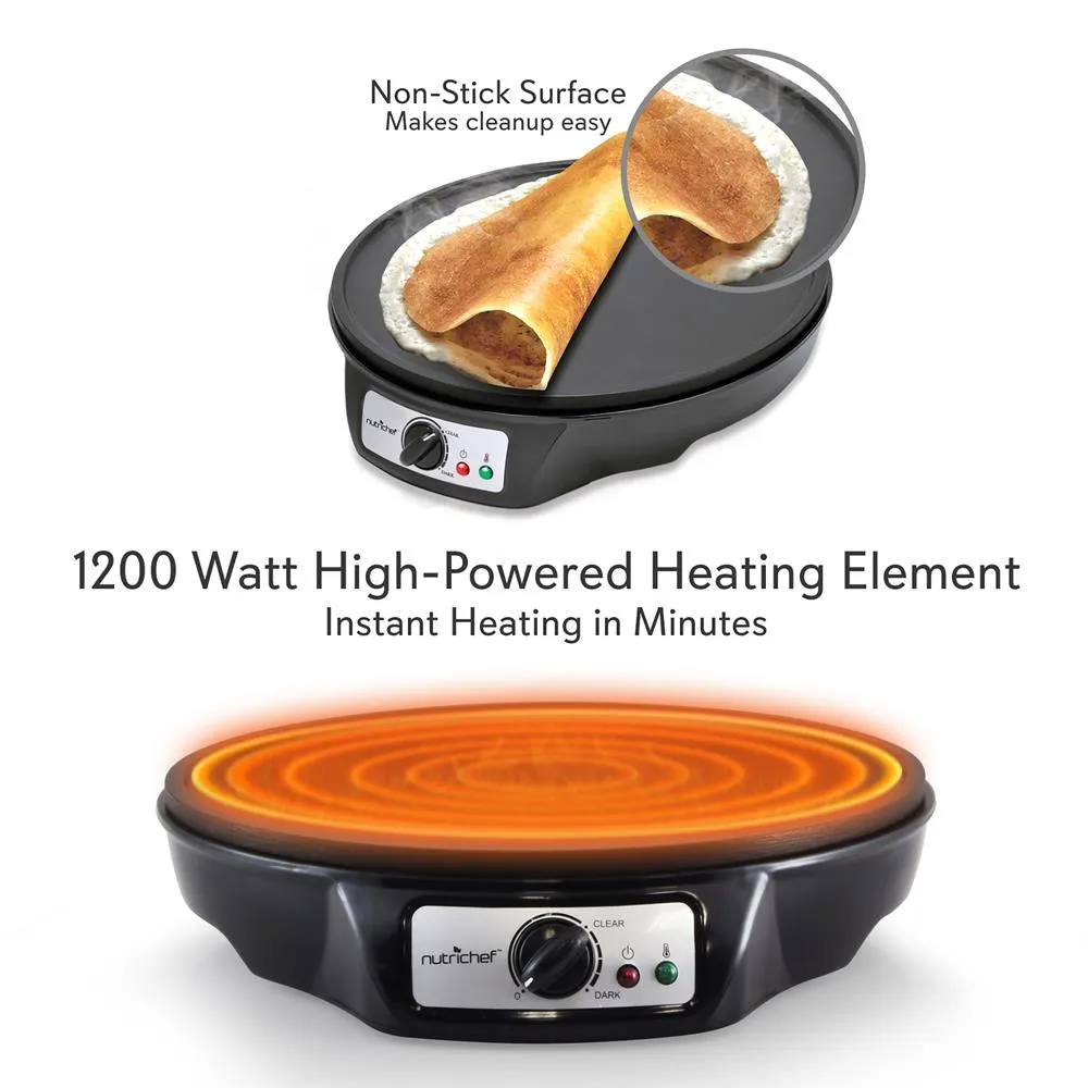 Nutrichef crêpière électrique 30 cm 1200 W antiadhésive