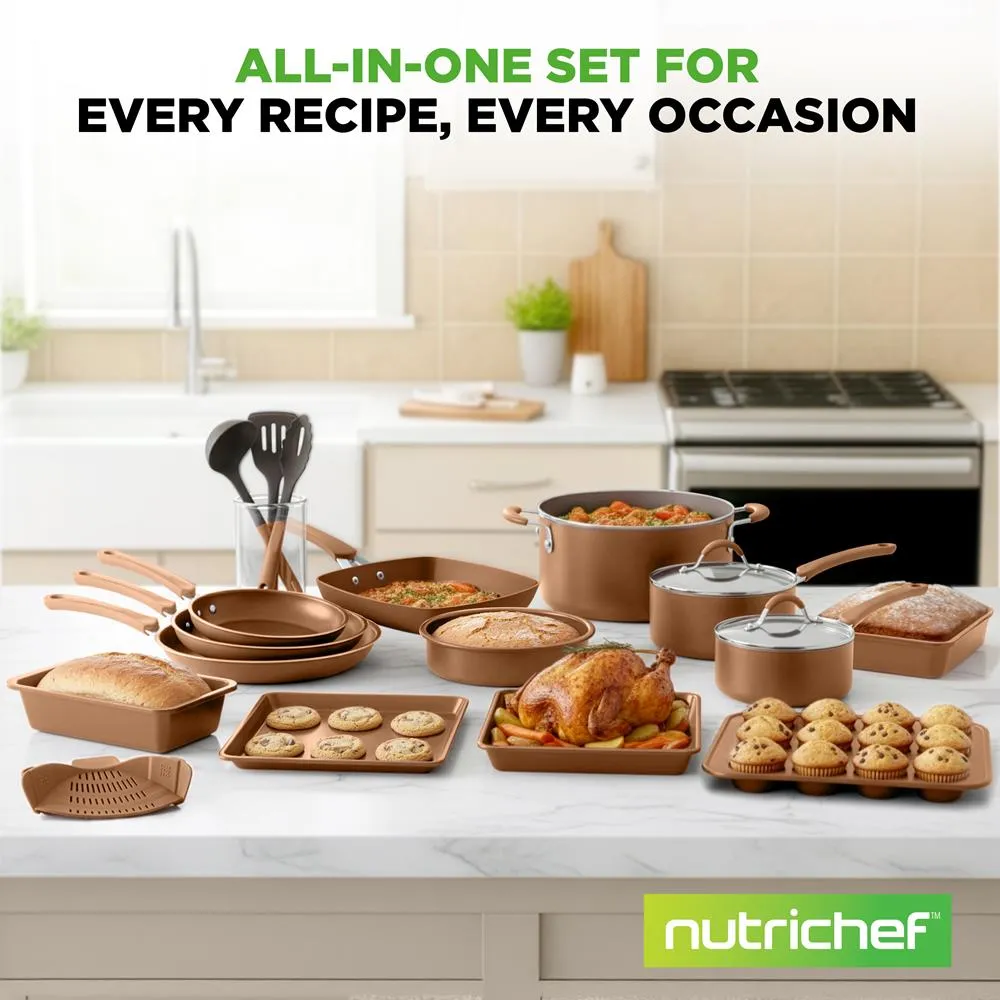 Nutrichef Batterie Cuisine 20 Pièces Antiadhésive Induction