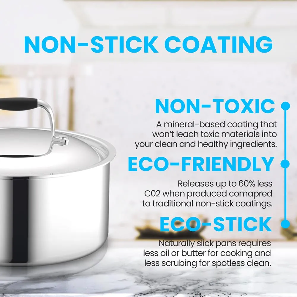 Nutrichef Casserole Inox avec Couvercle 3 Qt