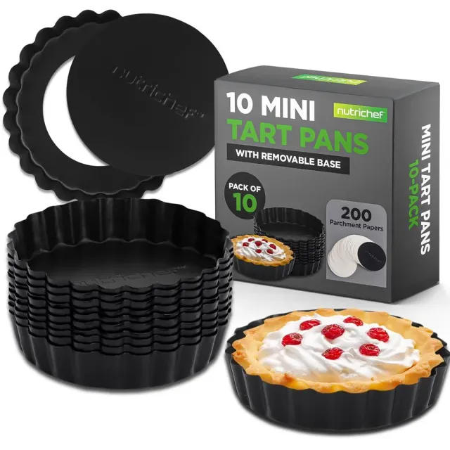 Nutrichef moules tartelettes antiadhésifs 10 pcs fond amovible