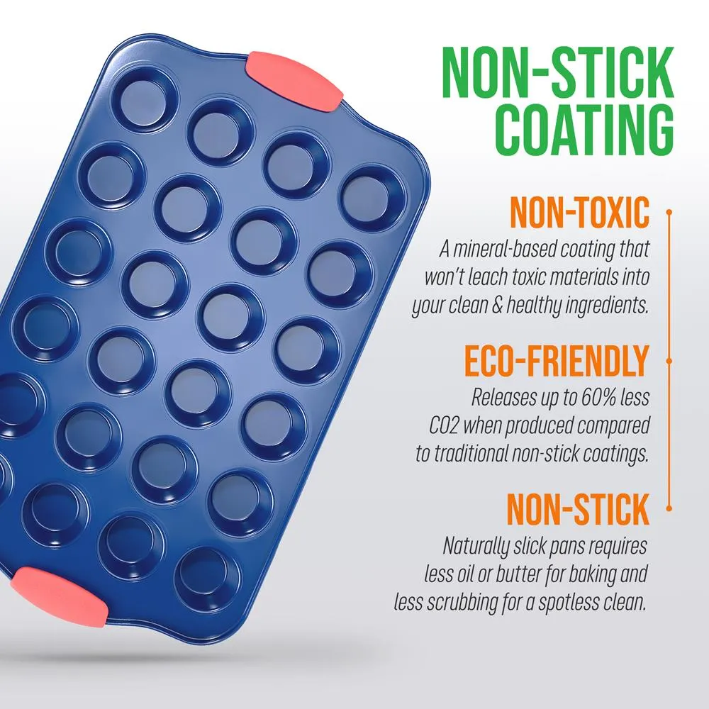 Nutrichef moule muffin 24 alvéoles bleu silicone