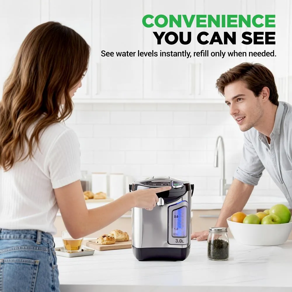 Nutrichef bouilloire distributeur eau chaude 3 L inox