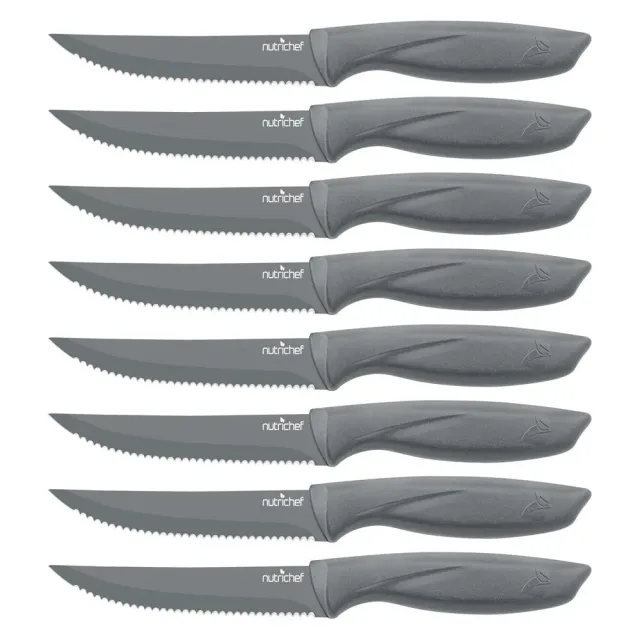 Nutrichef Set 8 Couteaux Steak Inox Lames Crantées