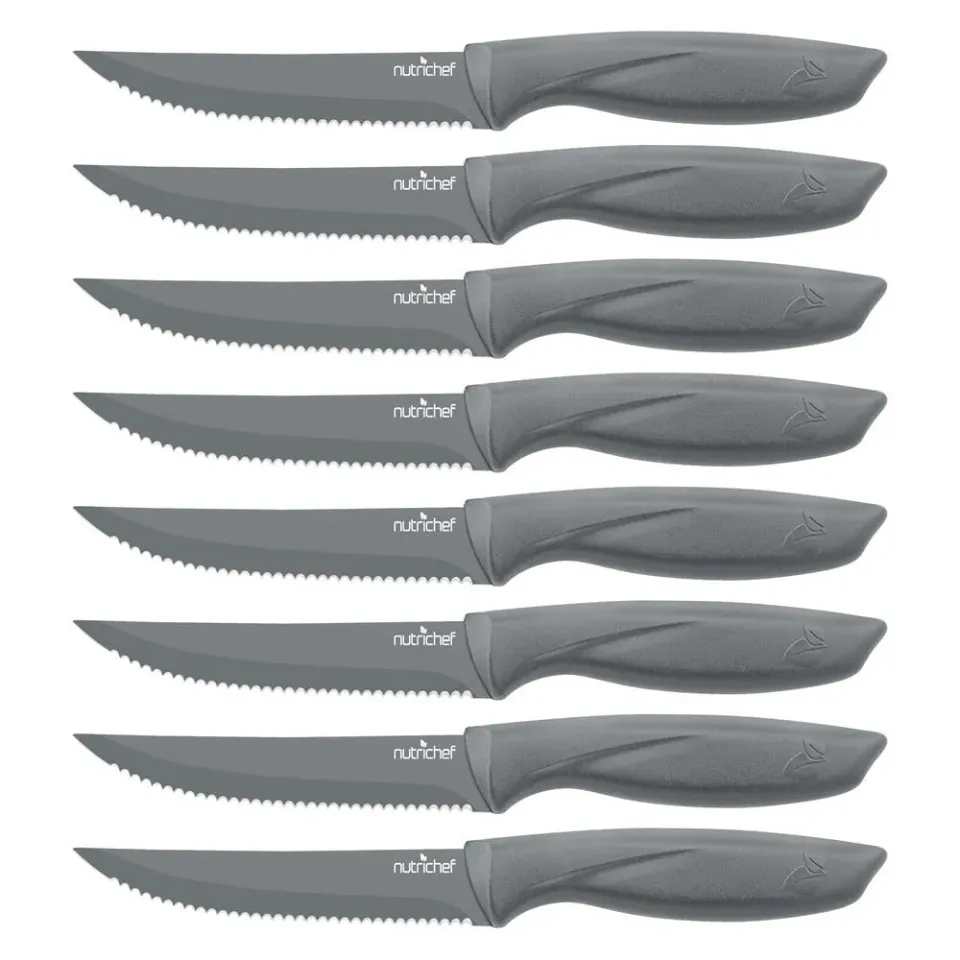 Nutrichef Set 8 Couteaux Steak Inox Lames Crantées