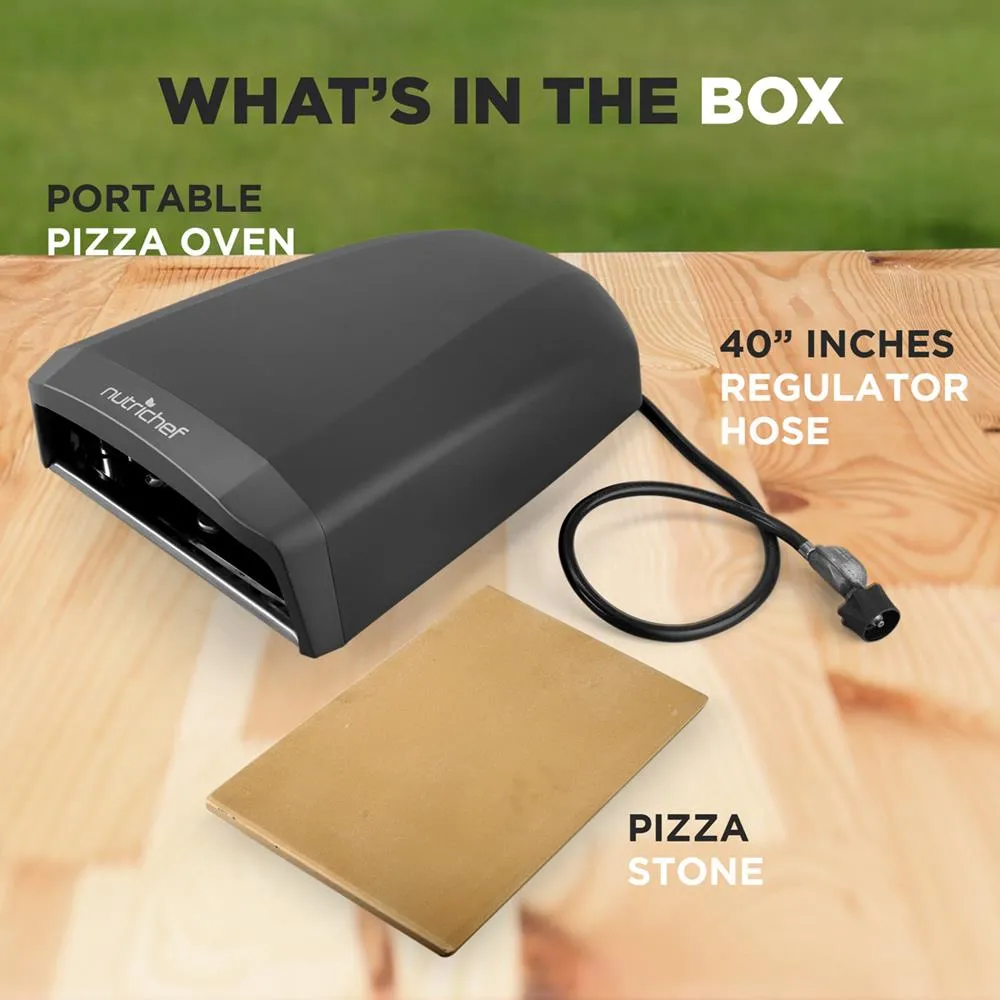 Nutrichef Four à Pizza Gaz 12" Inox 500°C Pierre