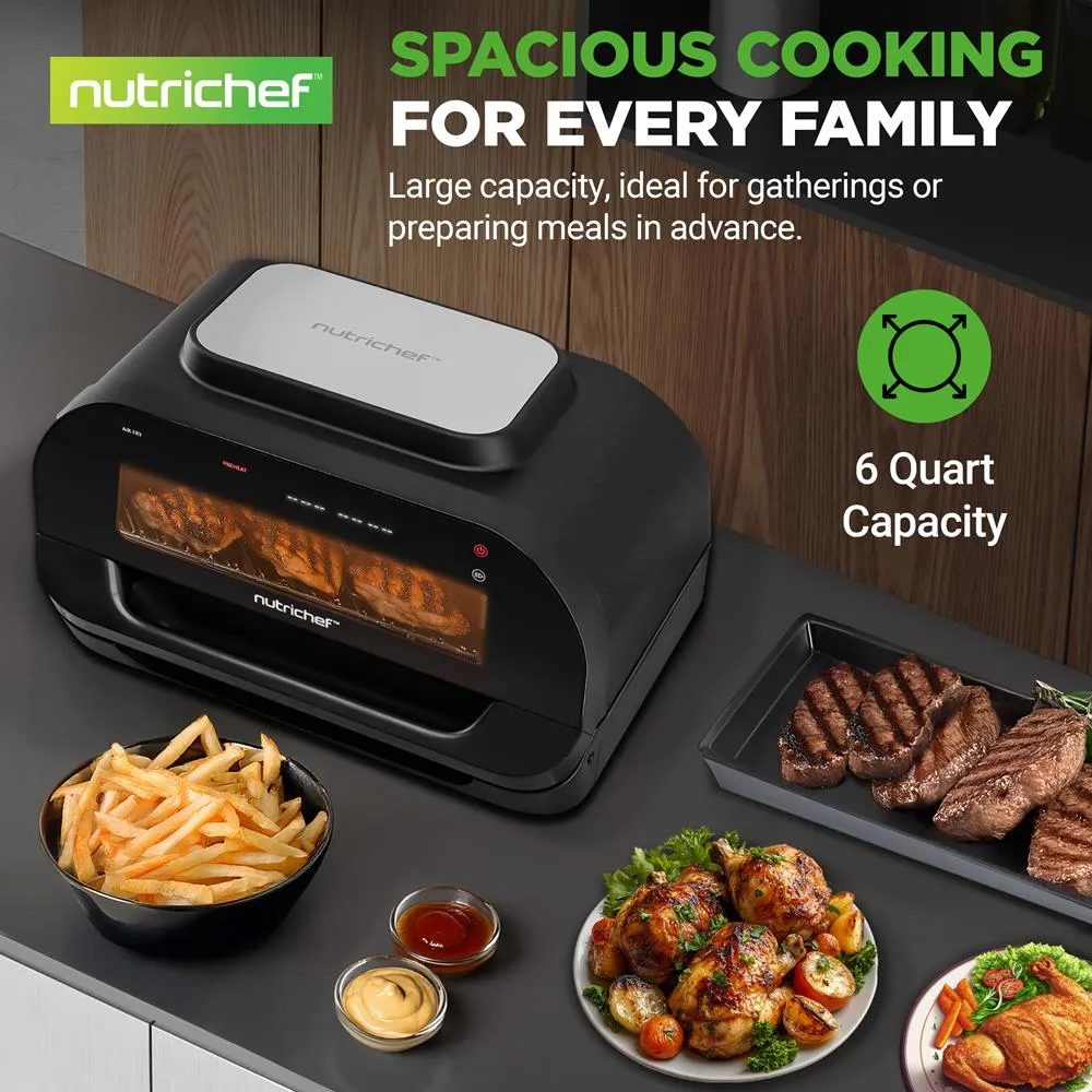 Nutrichef NCDHKNJ01.5 grill air fryer 6L 7 modes fumée réduite