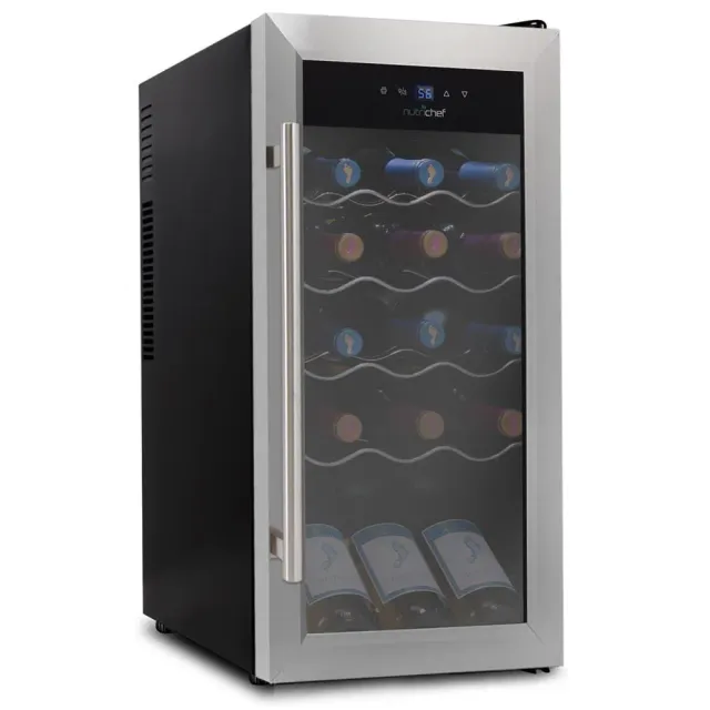 Nutrichef cave à vin 18 bouteilles porte inox