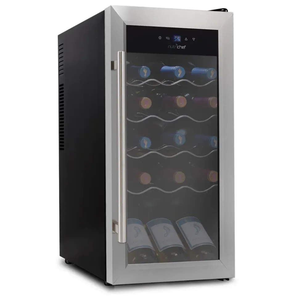 Nutrichef cave à vin 18 bouteilles porte inox
