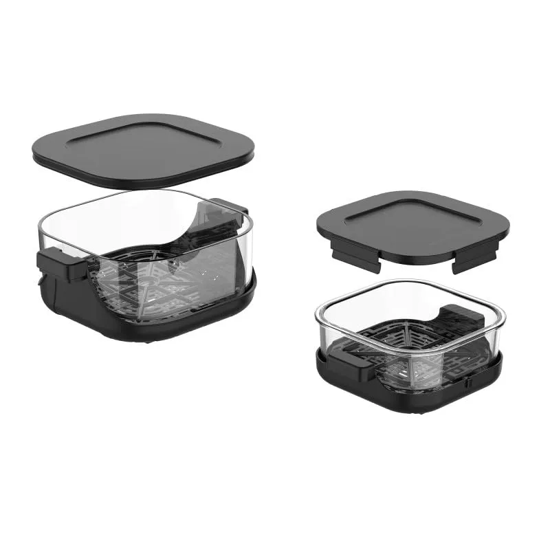 Kitchencook Crispx friteuse à air verre 4L+1,5L panoramique
