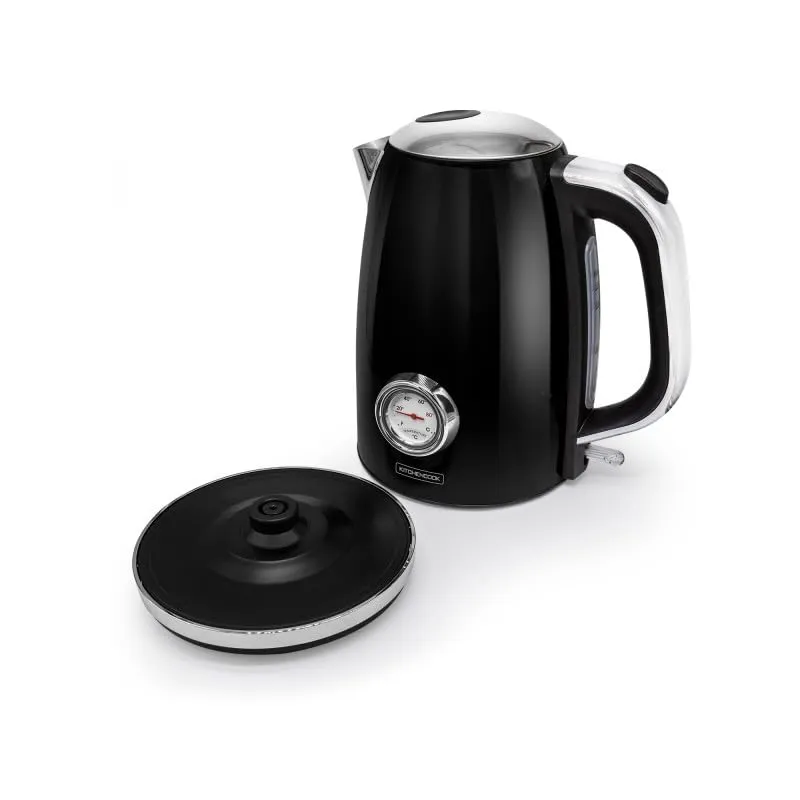 Kitchencook Retro Tea bouilloire noire 1,7 L thermomètre