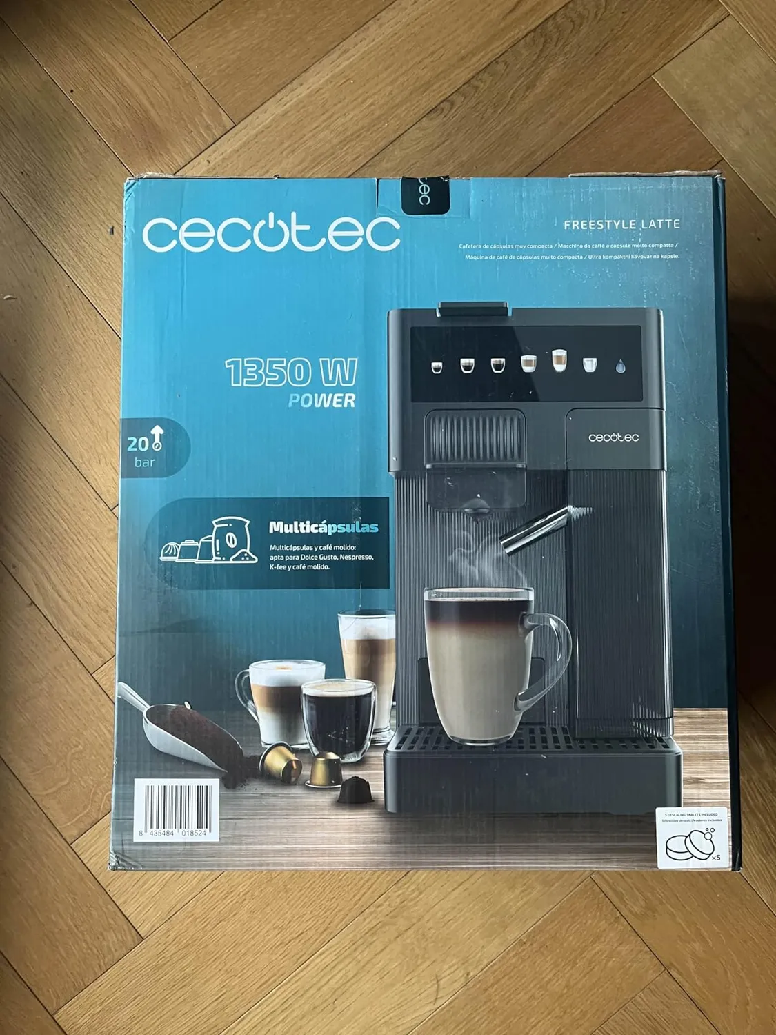 Cecotec FreeStyle Latte machine à café capsules noire 1,6 L