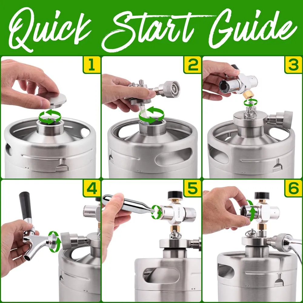 Nutrichef Mini Keg fût à bière 1,9 L inox CO2