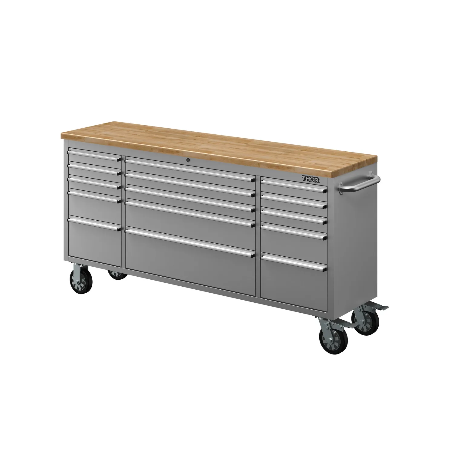 Thor 72 pouces établi mobile inox 15 tiroirs