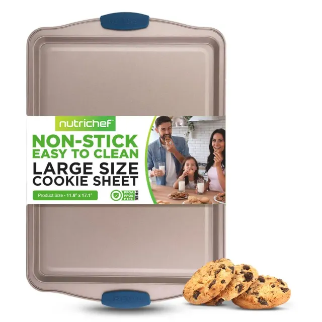 Nutrichef plaque de cuisson antiadhésive dorée 43,5 cm