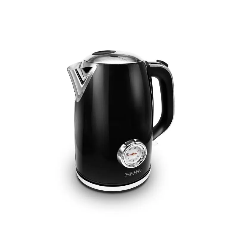 Kitchencook Retro Tea bouilloire noire 1,7 L thermomètre