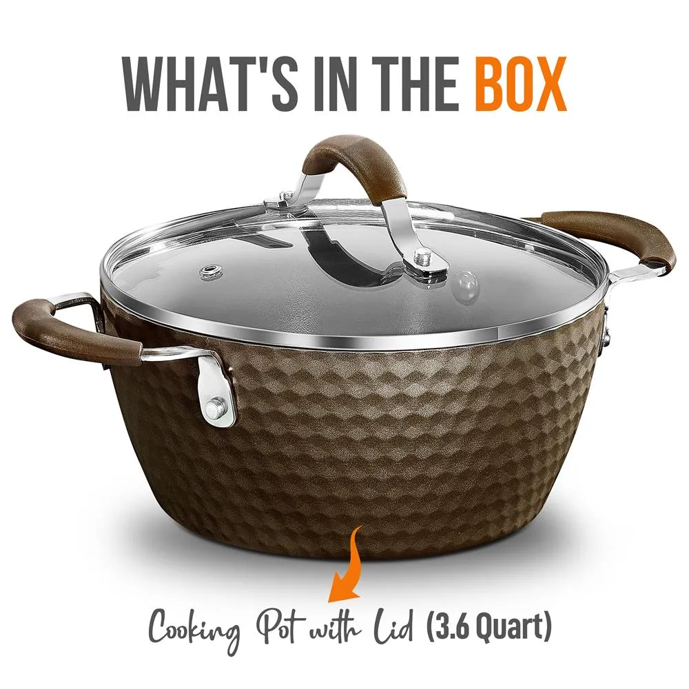 Nutrichef faitout cocotte 3,6 Qt avec couvercle