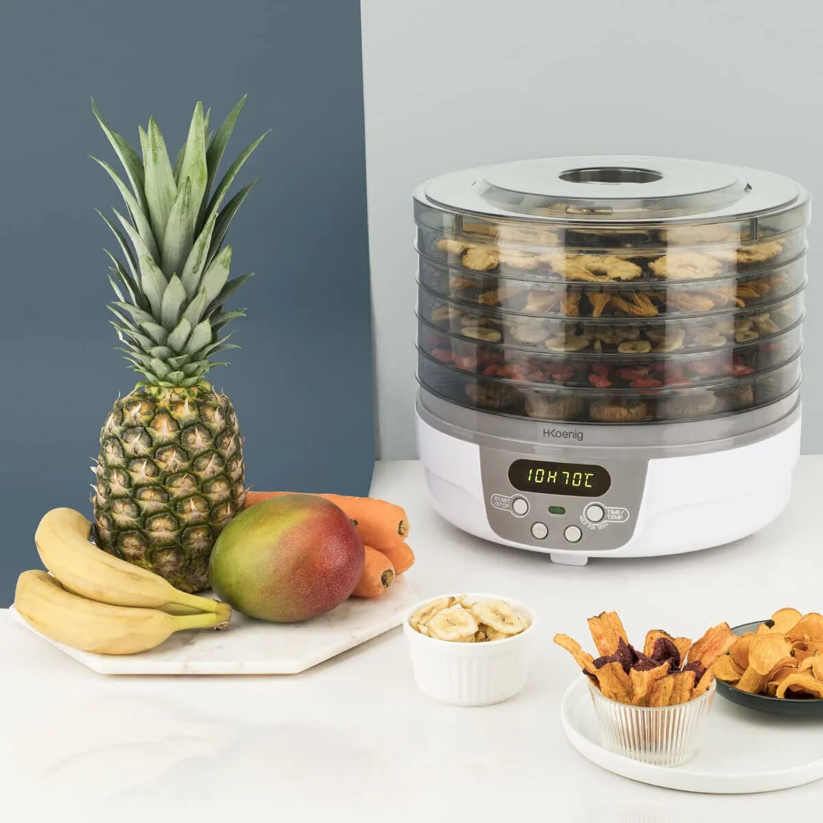 H.Koenig DSY700 déshydrateur alimentaire 5 plateaux blanc