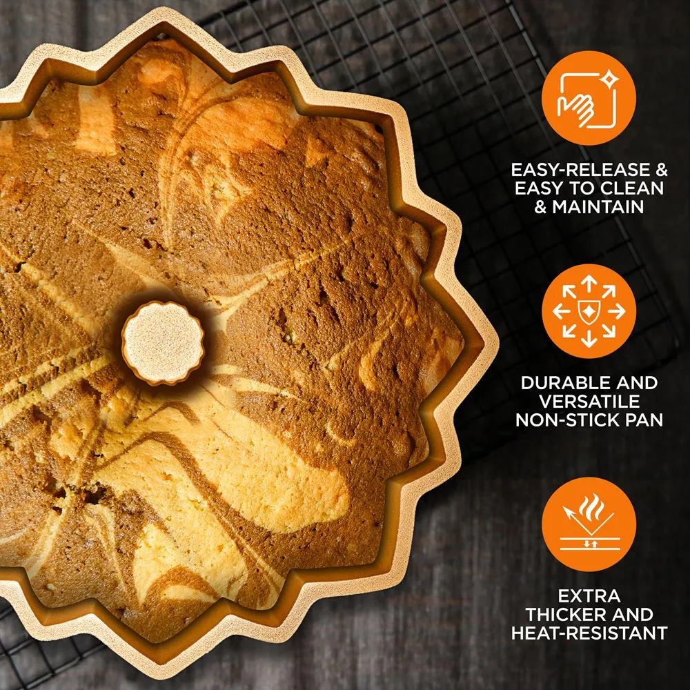 Nutrichef moule bundt fleur alu 25 cm antiadhésif