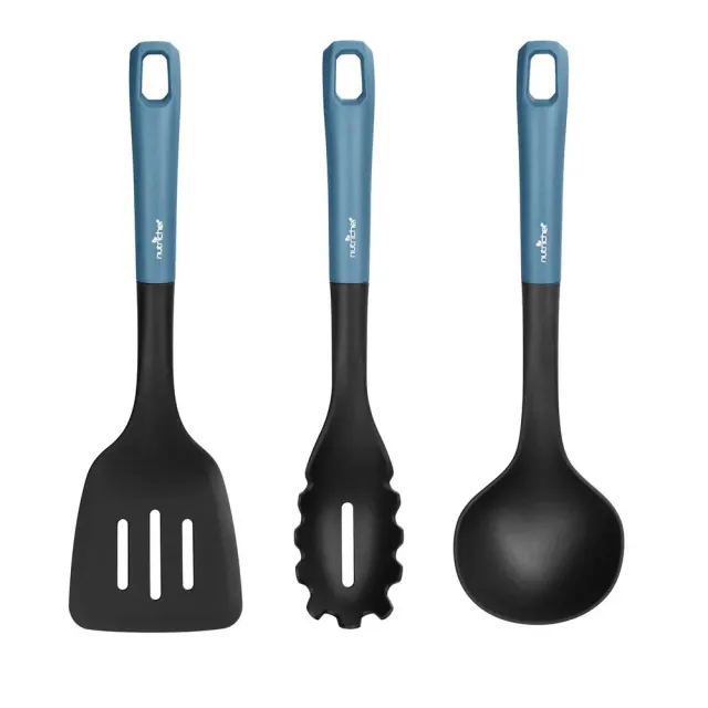 Nutrichef set 3 ustensiles silicone louche spatule