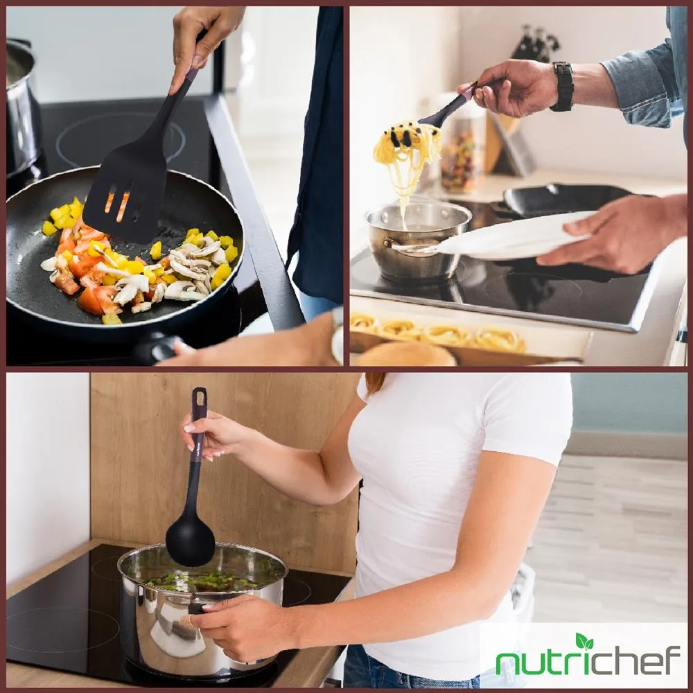 Nutrichef set 3 ustensiles cuisine nylon résistant 200°C