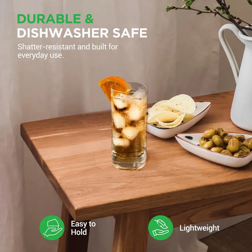 Nutrichef Verres Highball Lot de 2 42cl Cristal Souffle Main