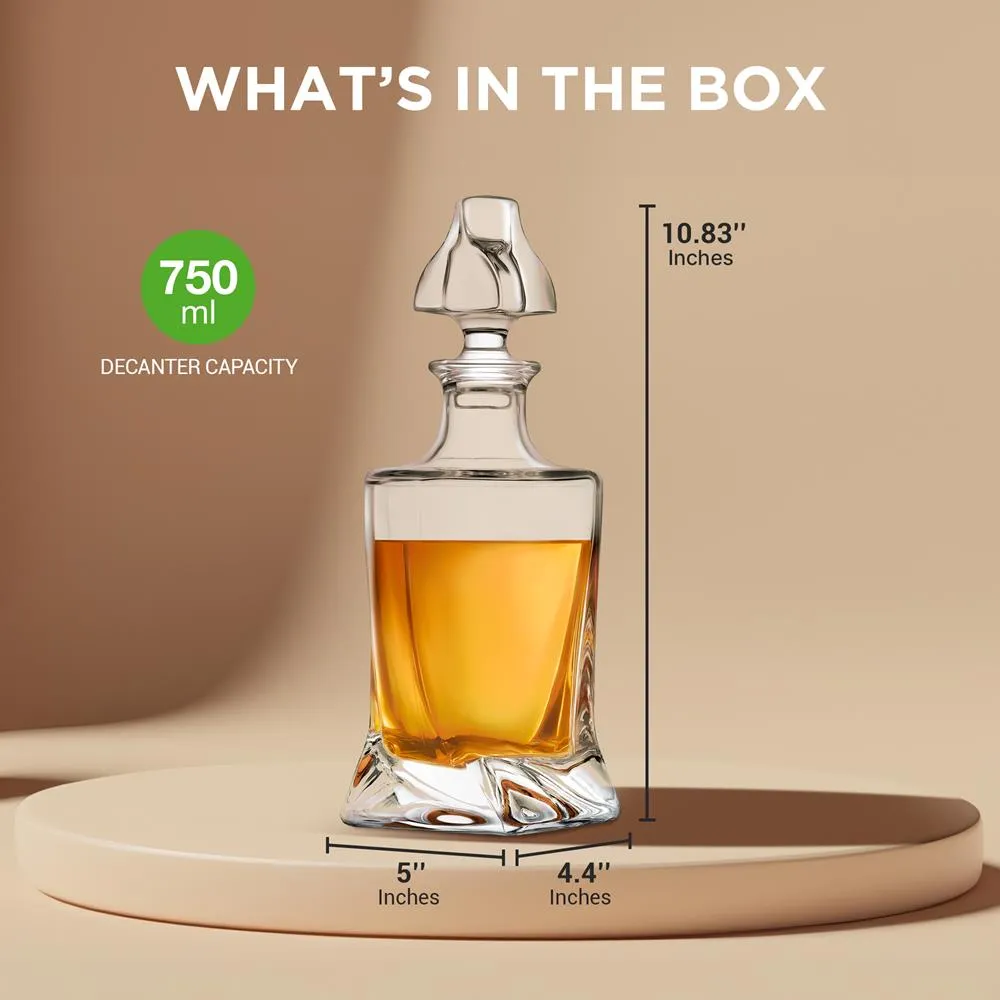 Nutrichef Carafe à Whisky Verre 750 ml Fond Épais Classique
