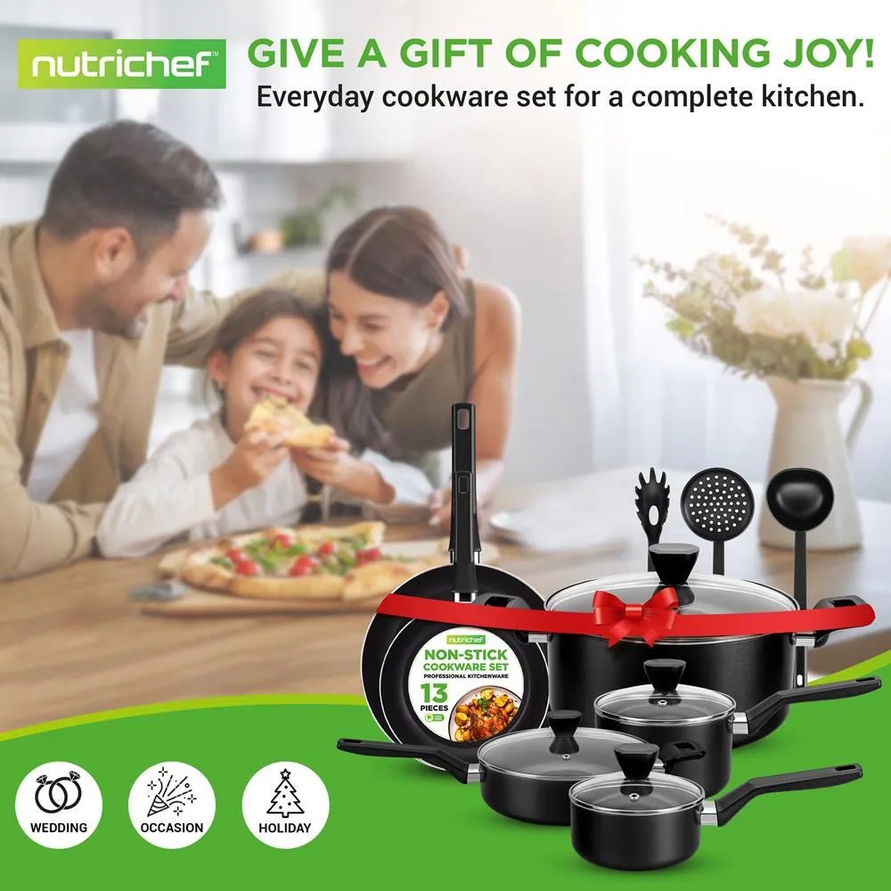 Nutrichef batterie cuisine antiadhésive 13 pièces verre