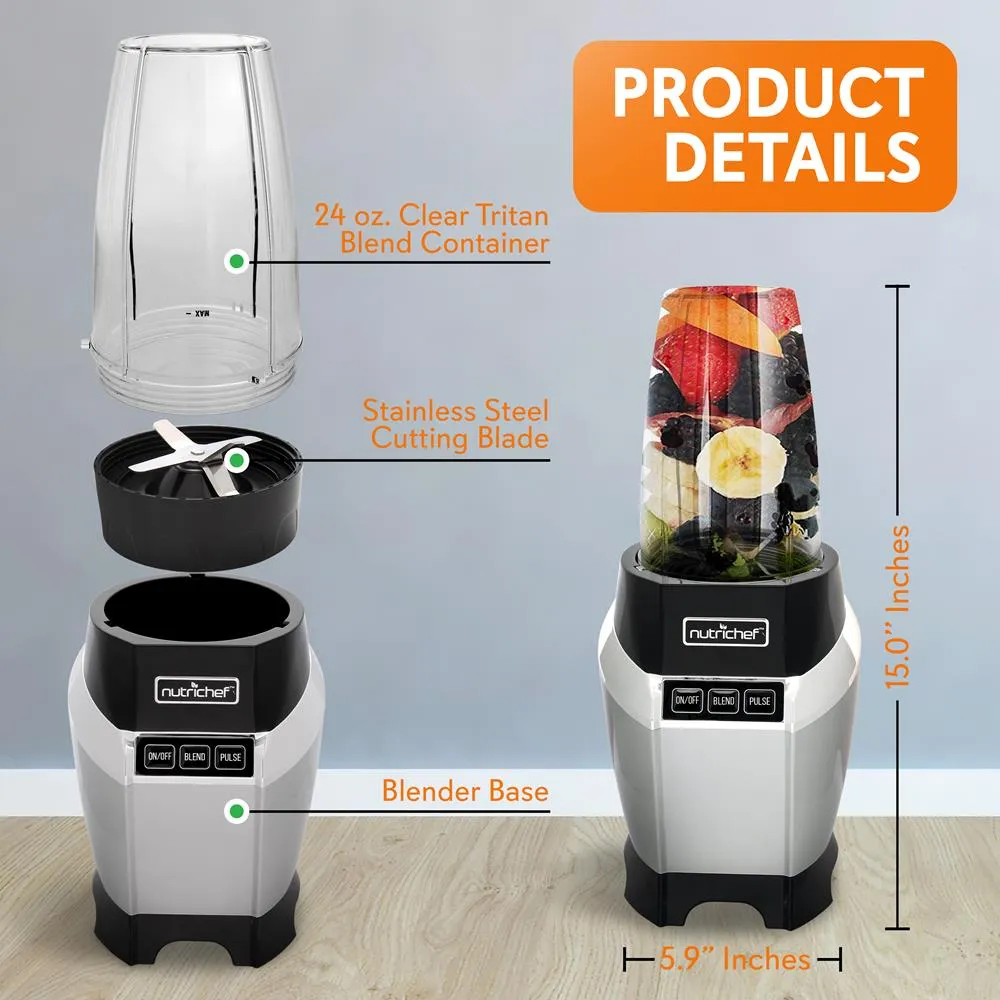 Nutrichef blender smoothie 1000W 2 gobelets nomade