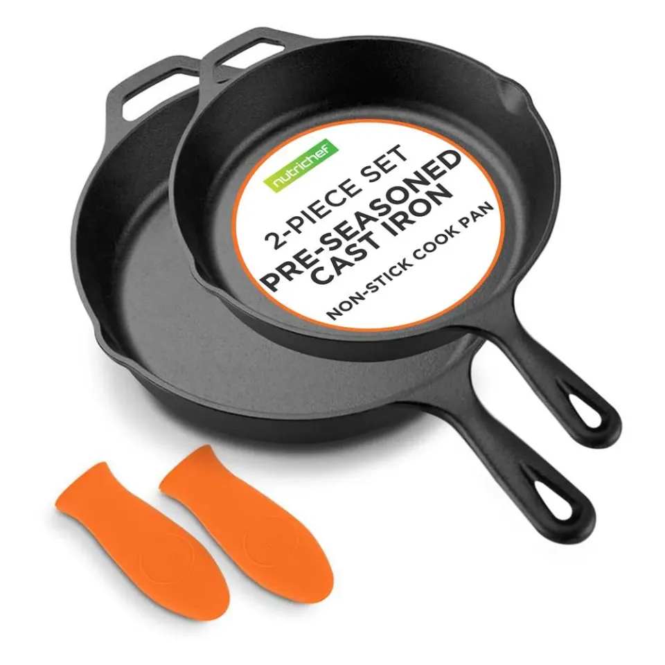 Nutrichef poêles fonte 25+30 cm lot 2 pré-culottées