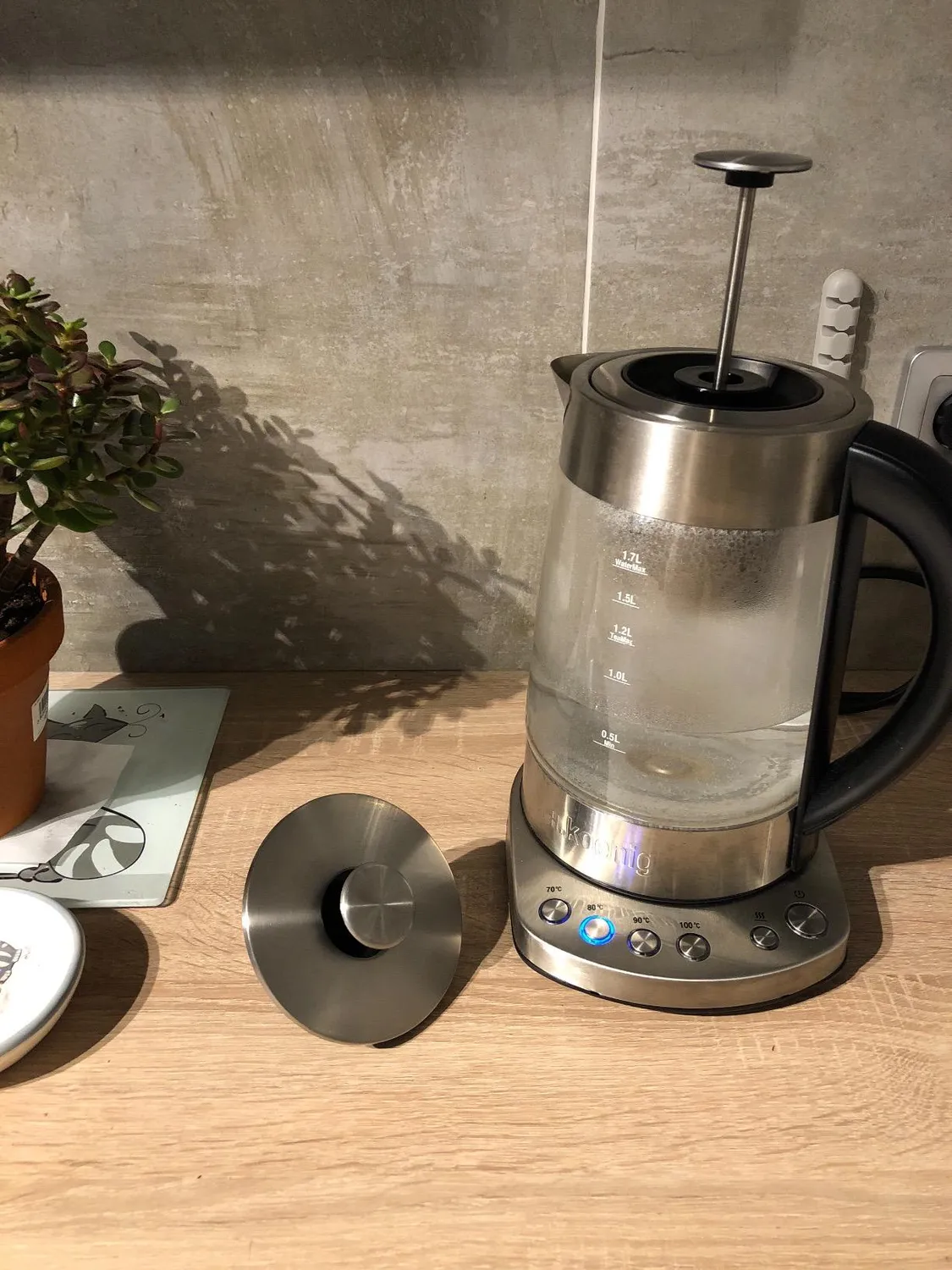 H.Koenig TI700 théière bouilloire verre 1,7 L thermostat