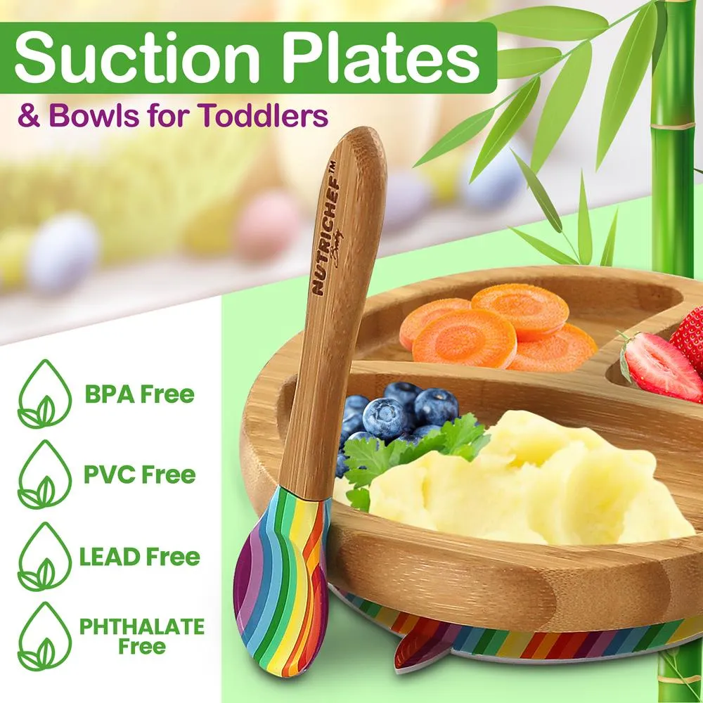 Nutrichef set repas bébé bambou silicone ventouses
