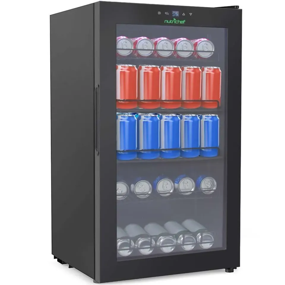 Nutrichef mini frigo boissons 132 canettes porte vitrée