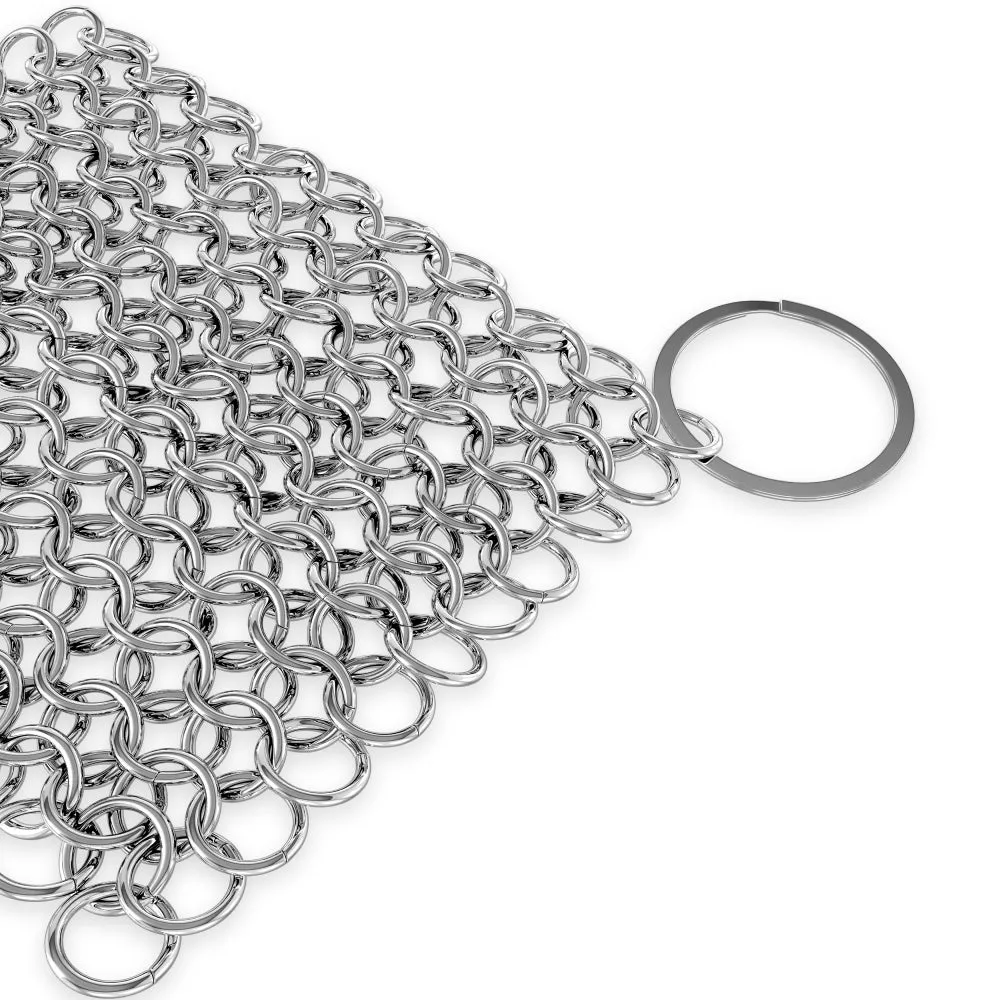Nutrichef Nettoyeur Fonte Cotte de Mailles Inox Antirouille