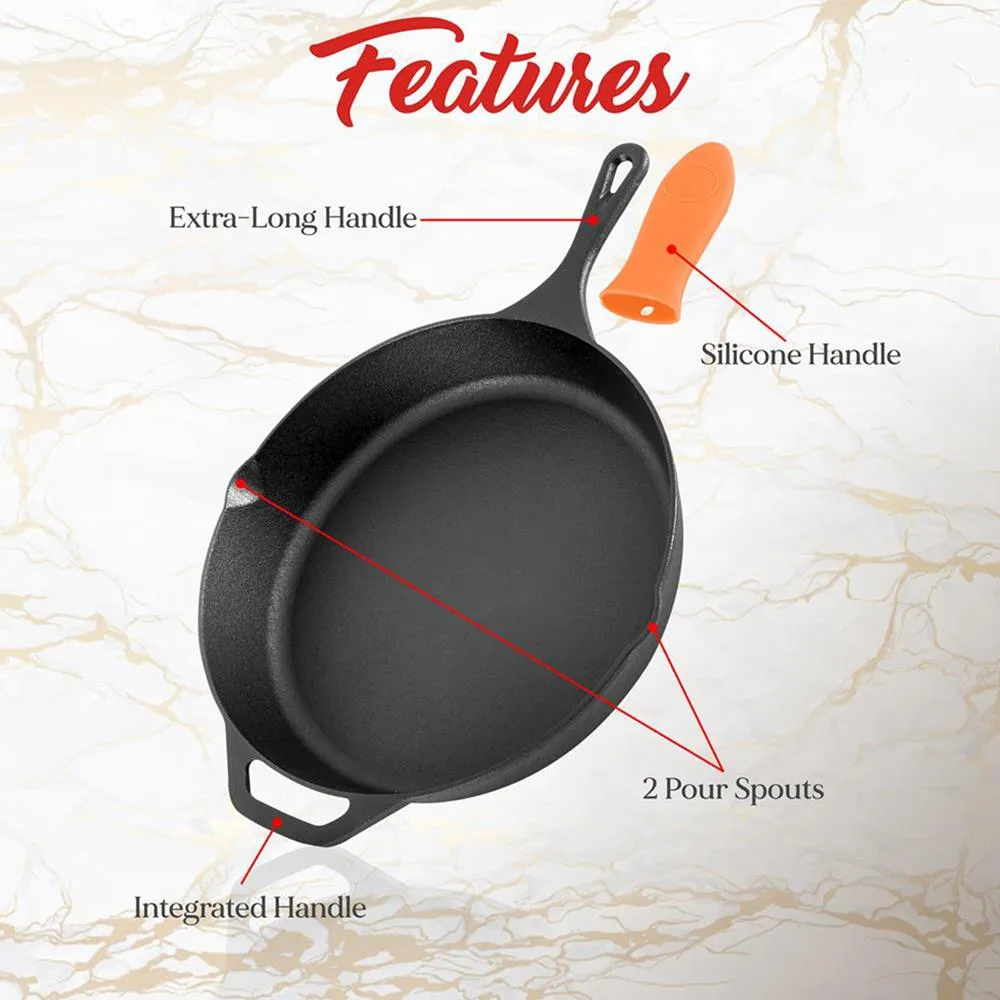 Nutrichef poêles fonte 25+30 cm lot 2 pré-culottées