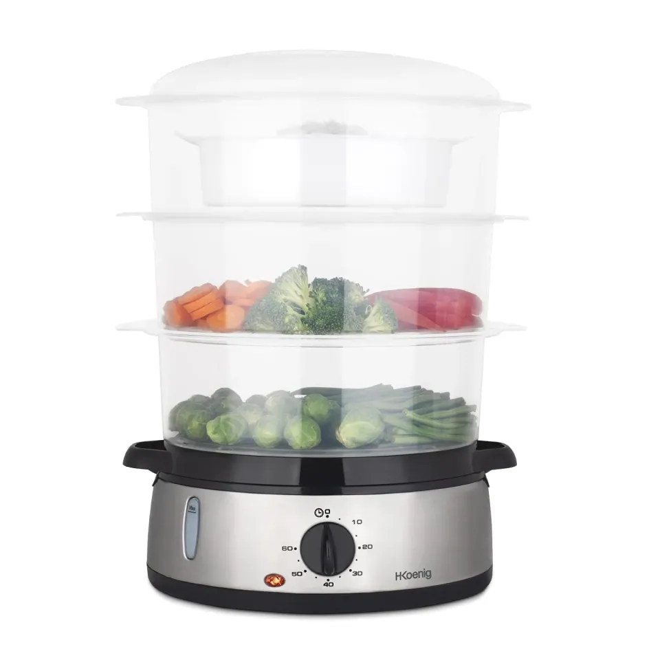 H.Koenig VAP10 cuiseur vapeur inox 9L 3 paniers