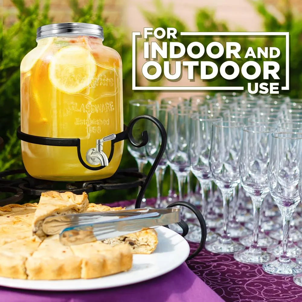 Nutrichef distributeur de boisson verre 3,8 L robinet inox