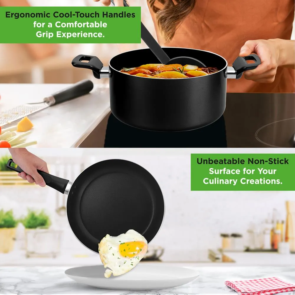 Nutrichef batterie cuisine antiadhésive 13 pièces verre