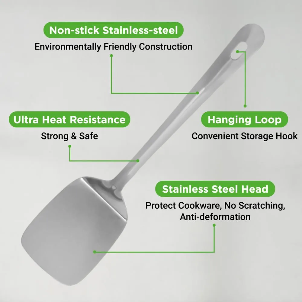 Nutrichef Set 10 Ustensiles Inox avec Support Antadhésif