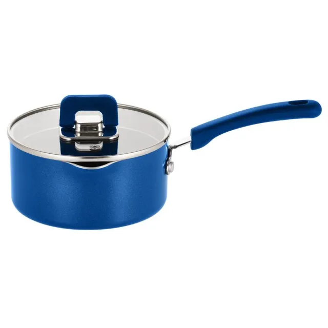 Nutrichef casserole 1,5 Qt antiadhésive bleue verre