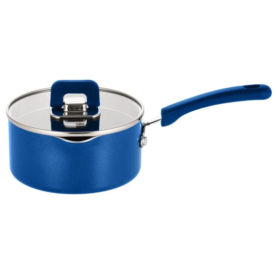 Nutrichef casserole 1,5 Qt antiadhésive bleue verre