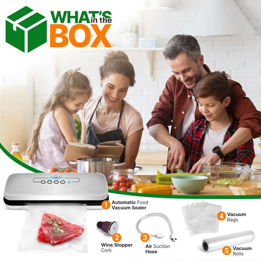 Nutrichef Machine Sous Vide Argent Sec et Humide Sachets
