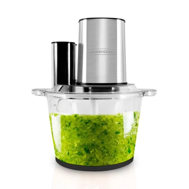 Kitchencook Hachoir Inox Multifonction 5en1 600W hachoir 3 L verre