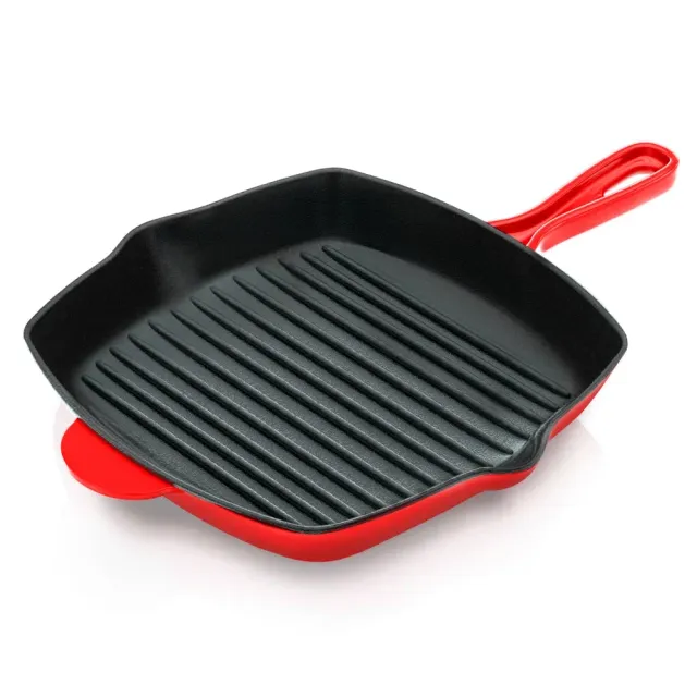 Nutrichef poêle grill fonte 28 cm émail rainurée