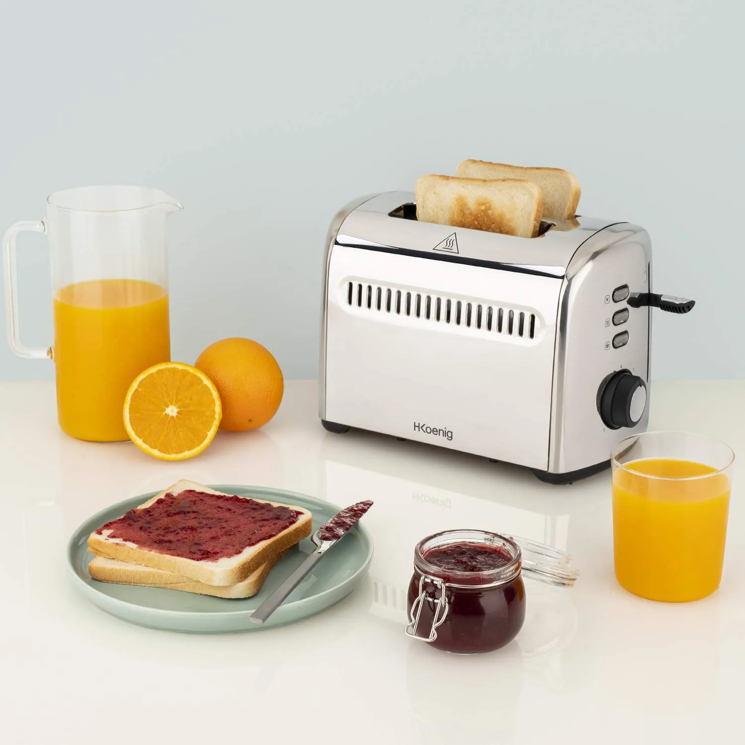 H.Koenig TOS9 grille-pain 2 tranches inox 7 niveaux