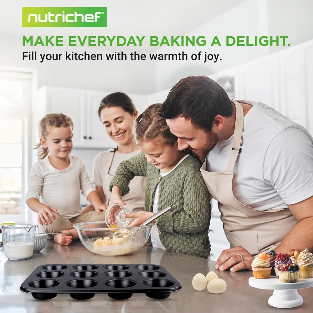 Nutrichef moule muffins antiadhésif acier 12 empreintes four