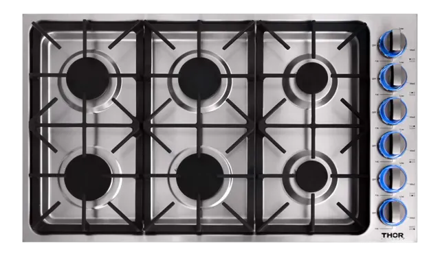 Thor Professional Table Gaz 36 Pouces 6 Feux Inox Reconditionnée